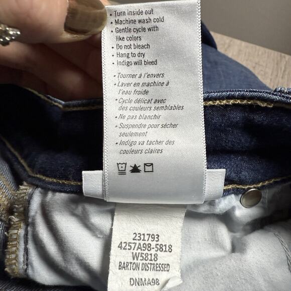 Paige Verdugo Ankle Jeans 26 Barton Distressed Raw Hem Skinny Mid Rise Blue USA - Picture 10 of 11